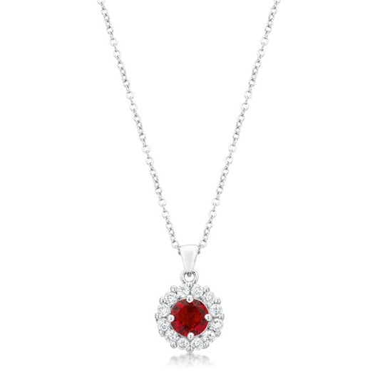 Bella Bridal Pendant in Ruby Red