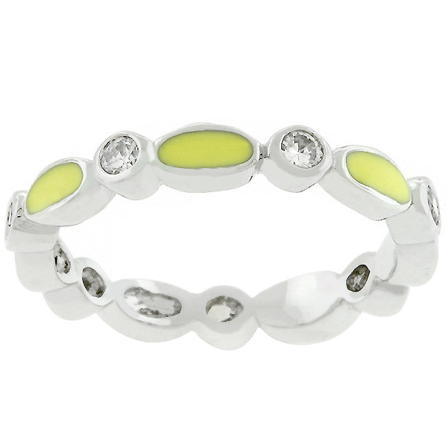 Yellow Link Enamel Stacker Ring