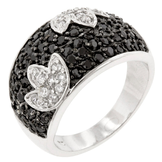 Black and White Tulip Ring