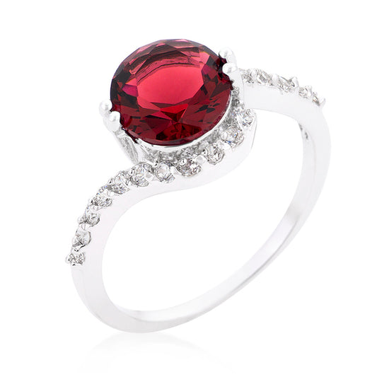 Red Swirling Engagement Ring