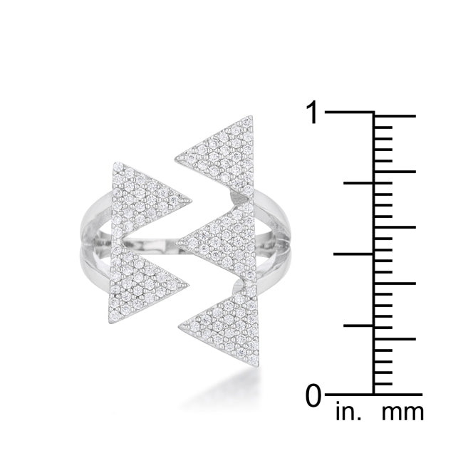 Nori 0.63ct CZ Rhodium Geometric Contemporary Ring