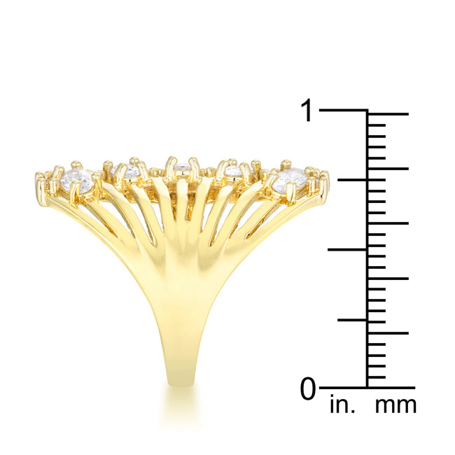 Natalie 2.15ct CZ 14k Gold Contemporary Cocktail Ring