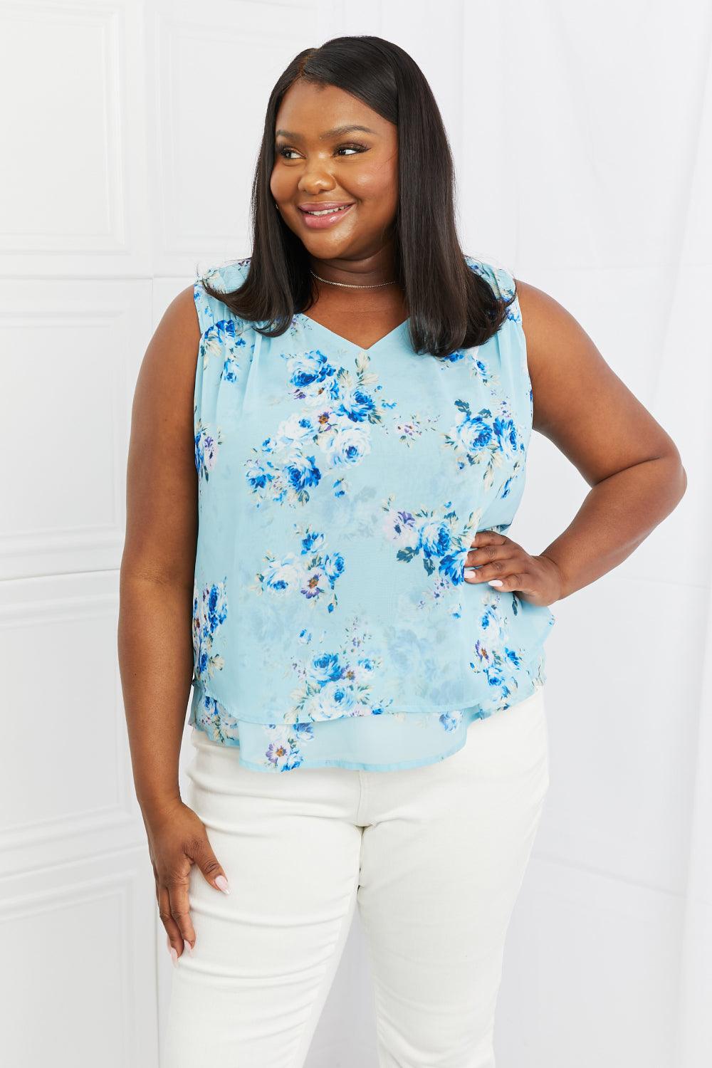 Sew In Love Off To Brunch Full Size Floral Tank Top - Glamorous Boutique USA L.L.C.
