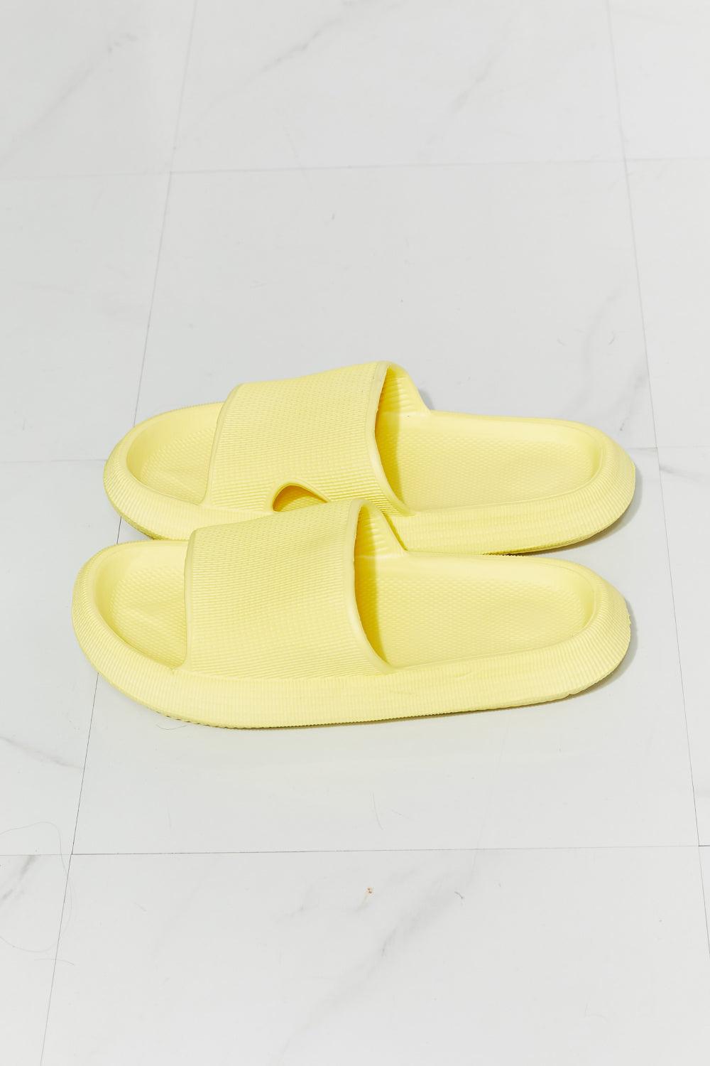 MMShoes Arms Around Me Open Toe Slide in Yellow - Glamorous Boutique USA L.L.C.
