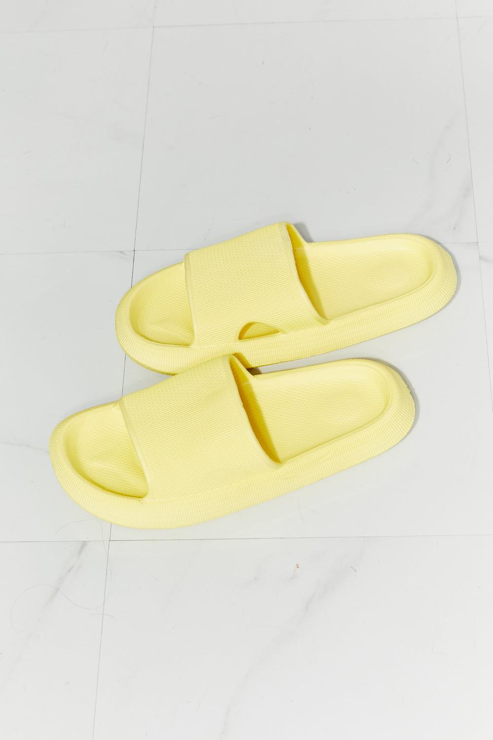 MMShoes Arms Around Me Open Toe Slide in Yellow - Glamorous Boutique USA L.L.C.