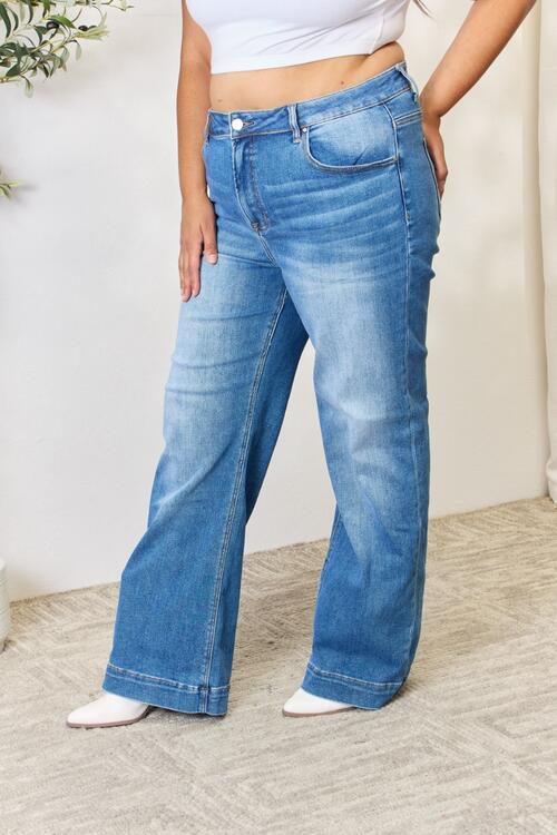 RISEN Full Size High Waist Straight Jeans