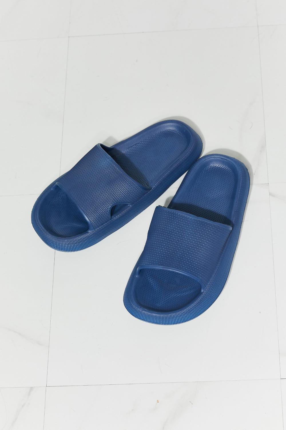 MMShoes Arms Around Me Open Toe Slide in Navy - Glamorous Boutique USA L.L.C.