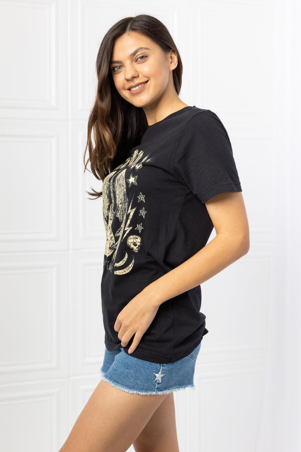 mineB Full Size Rock & Roll Graphic Tee - Glamorous Boutique USA L.L.C.