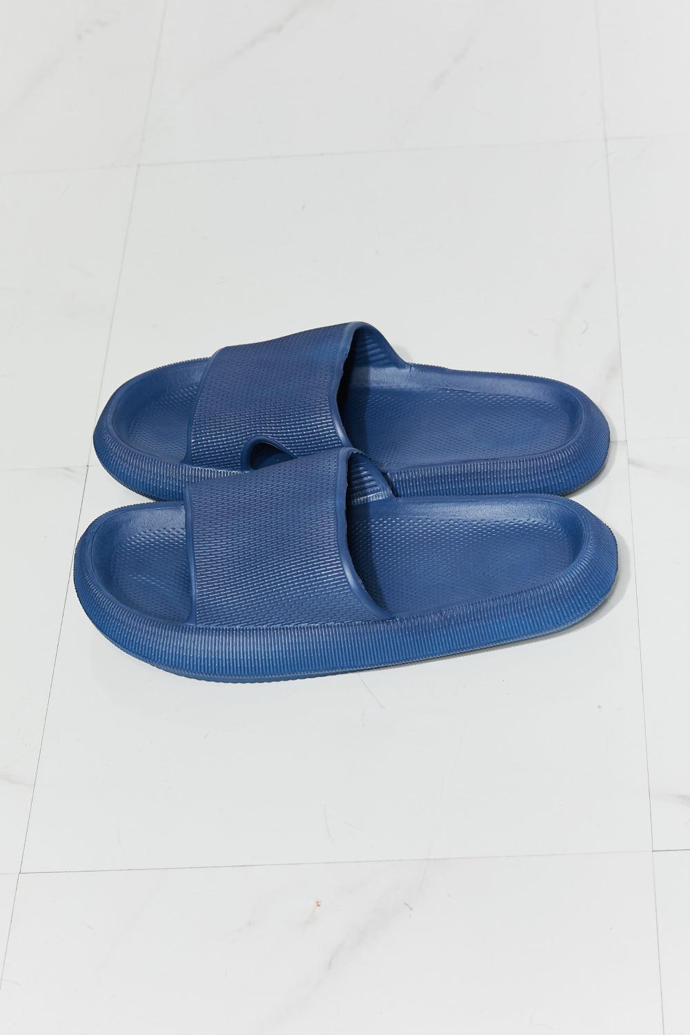 MMShoes Arms Around Me Open Toe Slide in Navy - Glamorous Boutique USA L.L.C.