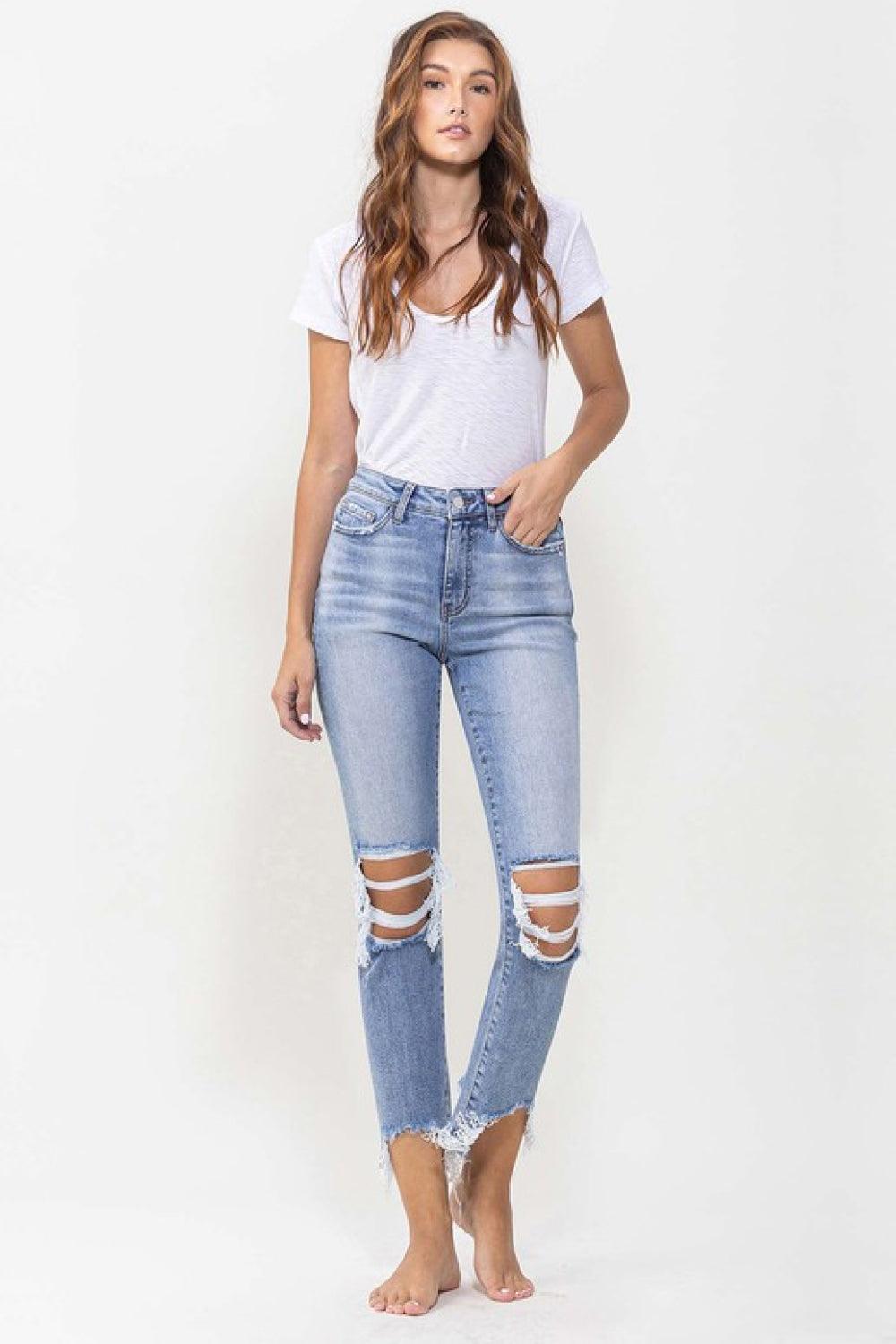 Lovervet Full Size Courtney Super High Rise Kick Flare Jeans - Glamorous Boutique USA L.L.C.