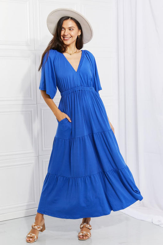 Culture Code Full Size My Muse Flare Sleeve Tiered Maxi Dress - Glamorous Boutique USA L.L.C.